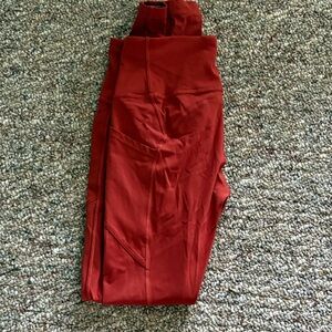 lululemon athletica brick red high-waist leggings